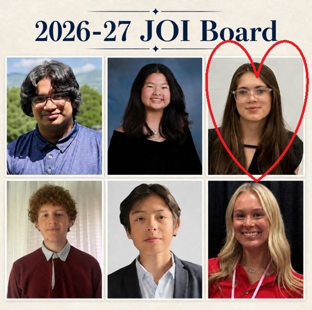 2026-27 JOI Board of Directors — Olivia Blair from EMO is circled in the top right